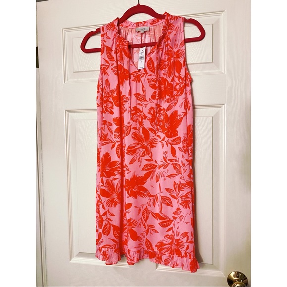 LOFT Dresses & Skirts - 4/$25 LOFT Outlet Pink Floral Sleeveless Shift Dress